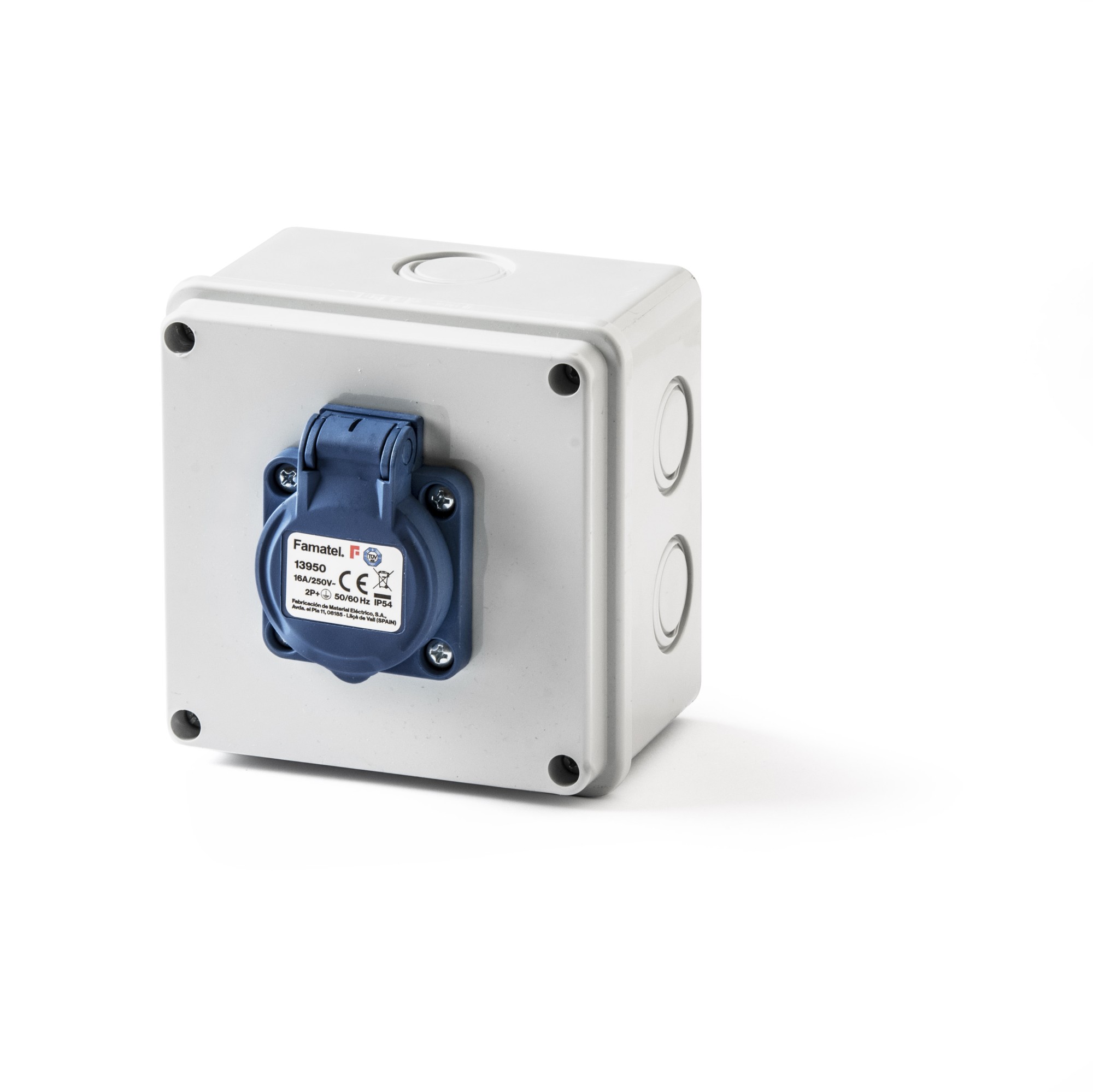3061 | Caja estanca cableada con una toma schuko IP54
