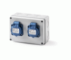 3064 | Caja estanca cableada con 2 tomas schuko IP54