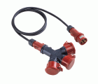 31056 | Adaptador 1 clavija / 3 bases 2P+T 16A con prolongador IP54