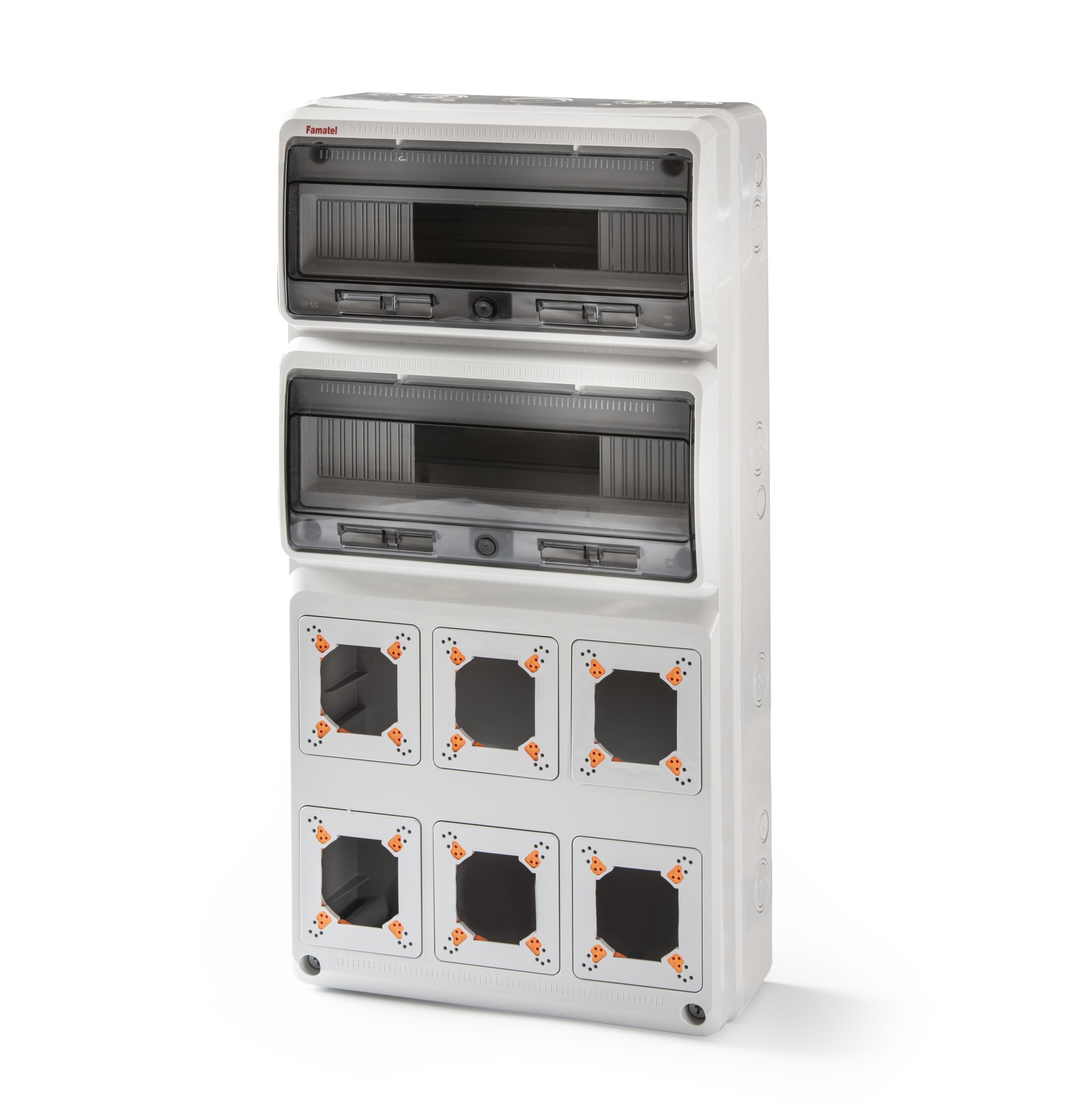 3978 | Envolvente pretroquelada 32 módulos para 6 mecanismos IP65