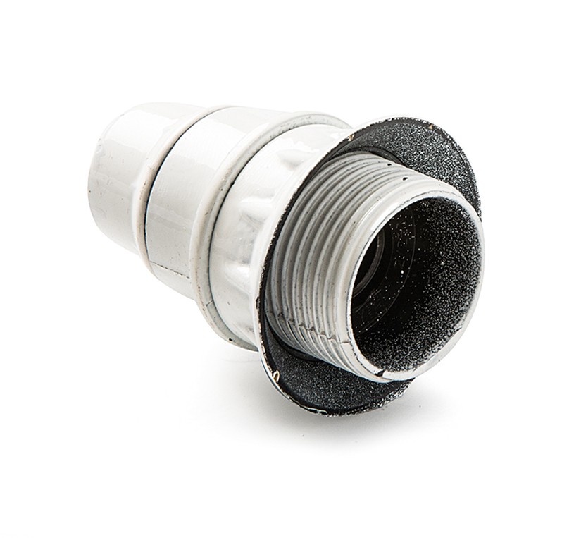 466-B | Portalámparas de baquelita roscado con tope y arandela E-14