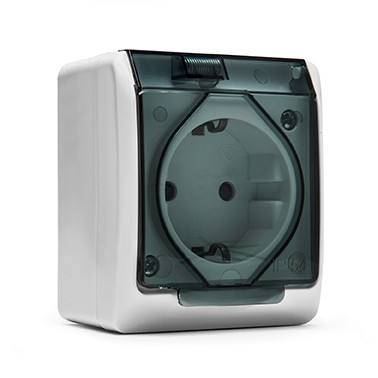 5123 | Base 16A con toma de tierra de superficie estanca IP54