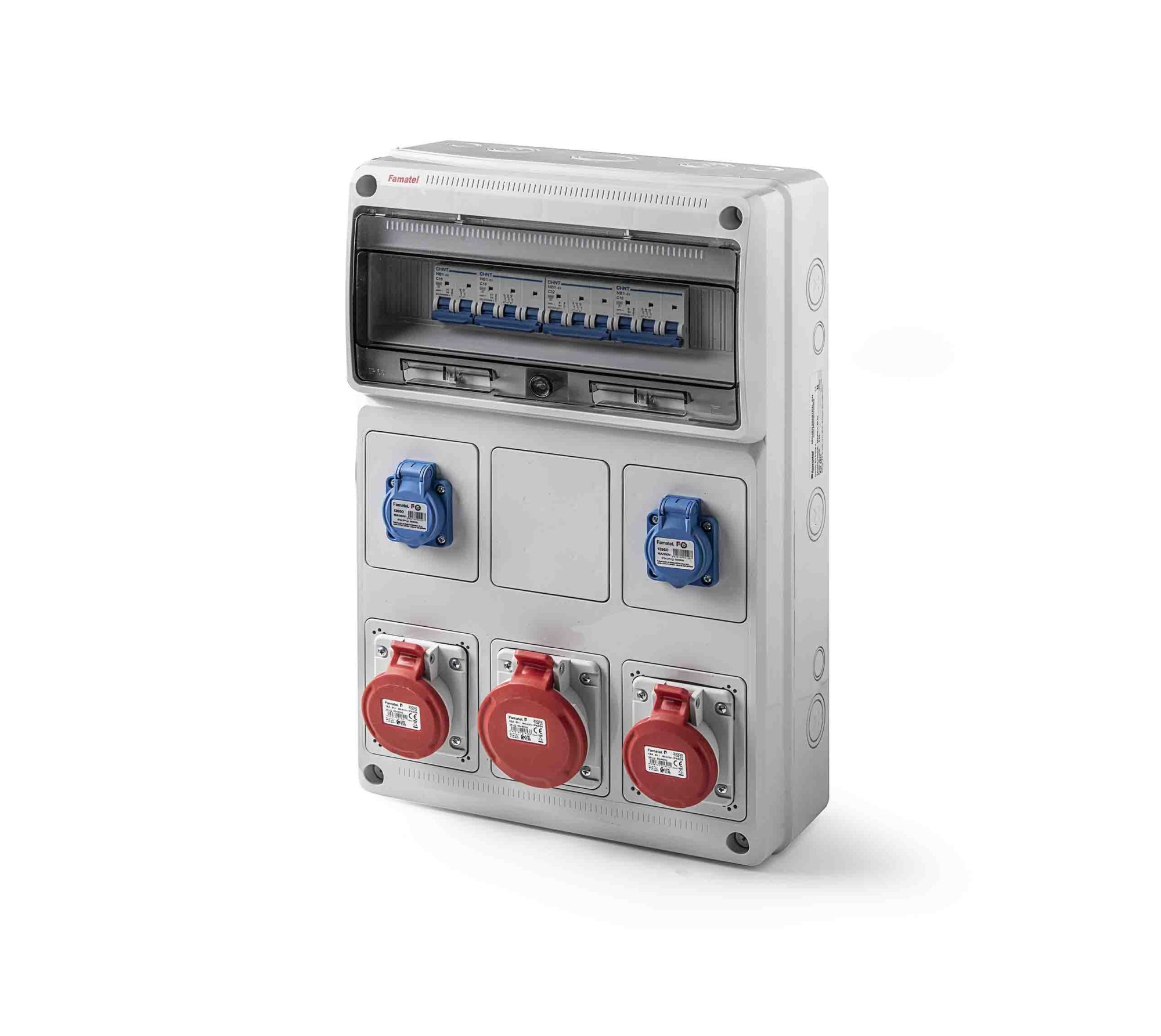 6531 | Caja cableada con protecciones 16m IP54 2x2P+TTL, 2x3P+T 16A,3P+T 32A