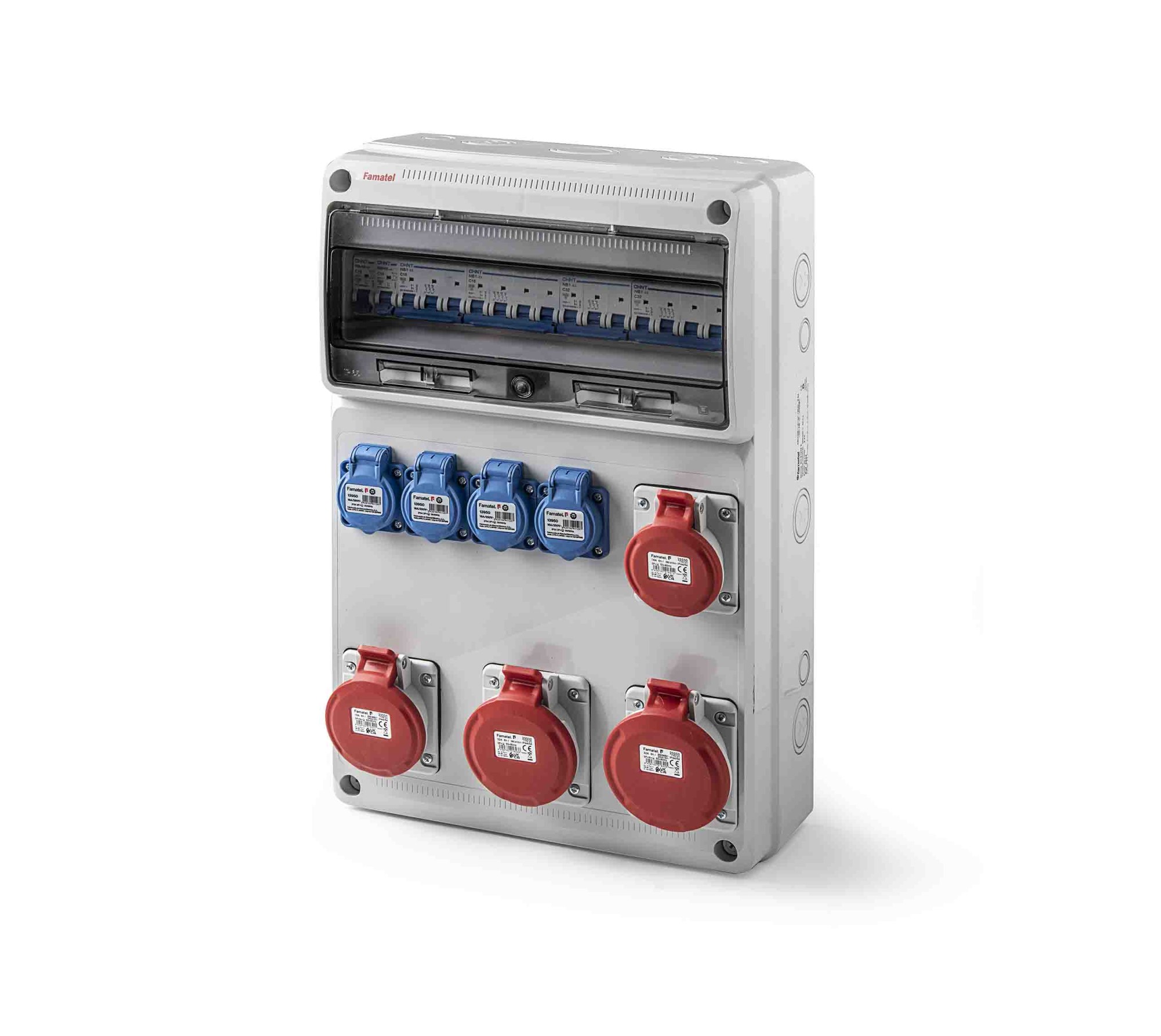 6534 | Caja cableada con protecciones16mIP54 4x2P+TT16A 3P+T 16A,3P+T+N16A,3P+T32A,3P+T+N32