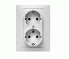 9125 | Doble base 16A con toma de tierra de empotrar Blanco