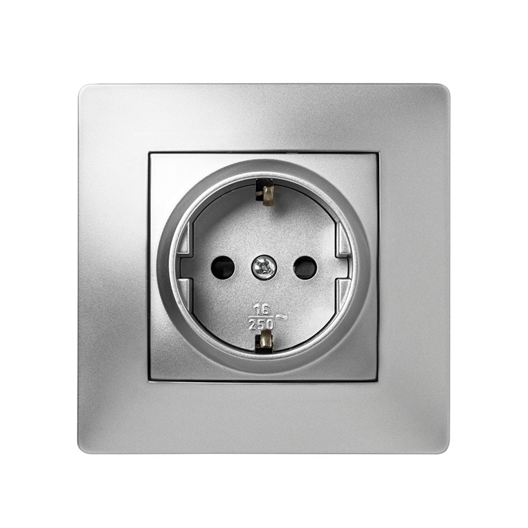 9223 | Base 16A con toma de tierra de empotrar Aluminio