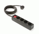 9/704-N | Base 4 tomas 16A con toma de tierra e interruptor y 1.5m de cable