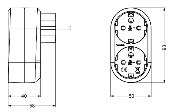1332 | Adaptador 2 tomas