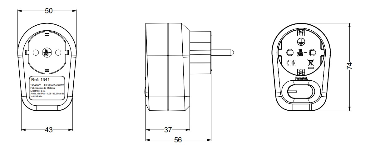 1341 | Adaptador 1toma