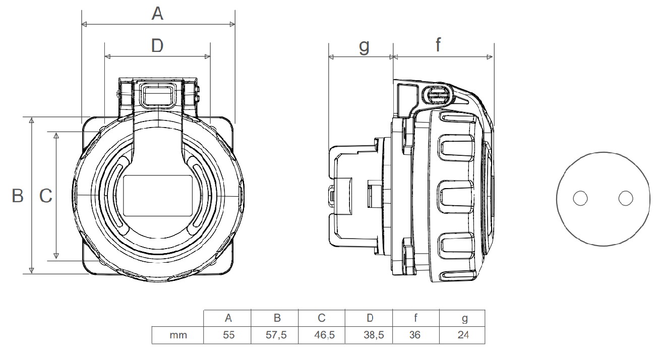 13960 | Base empotrar tipo schuko IP68 (2m)