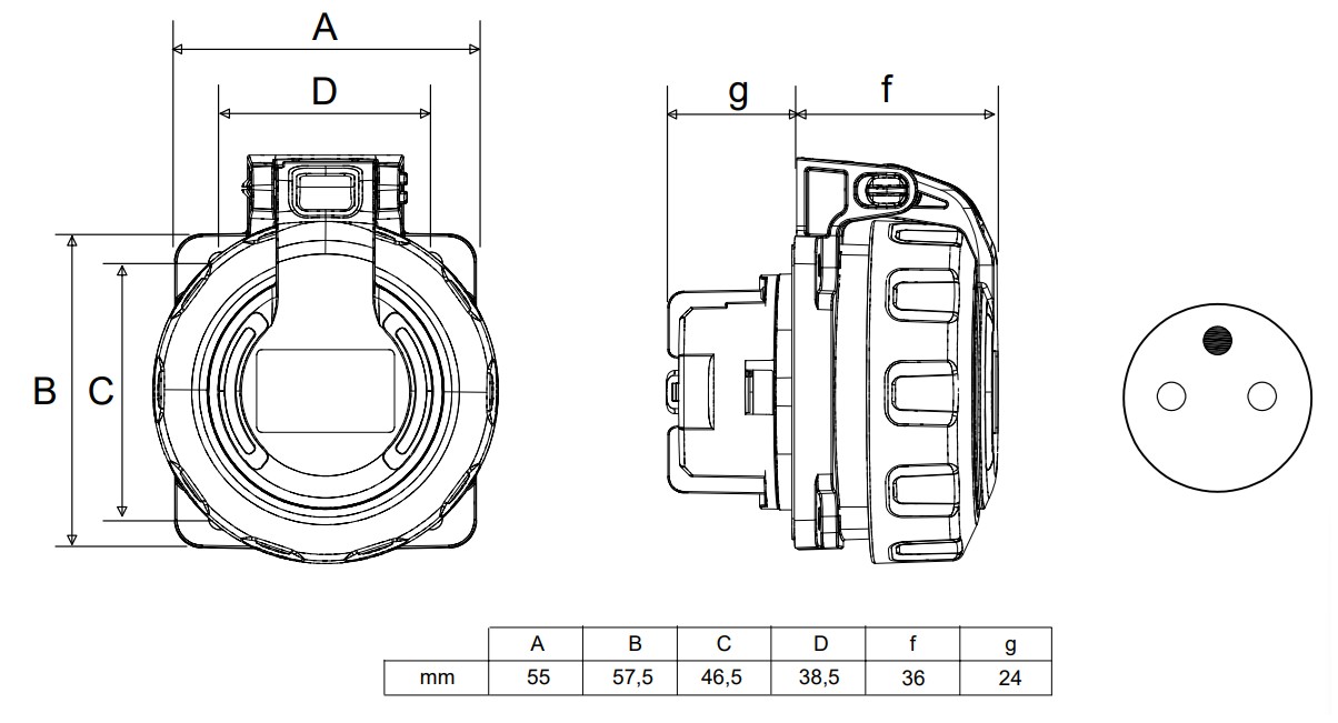 13960F | Base empotrar tipo schuko IP68 (2m)