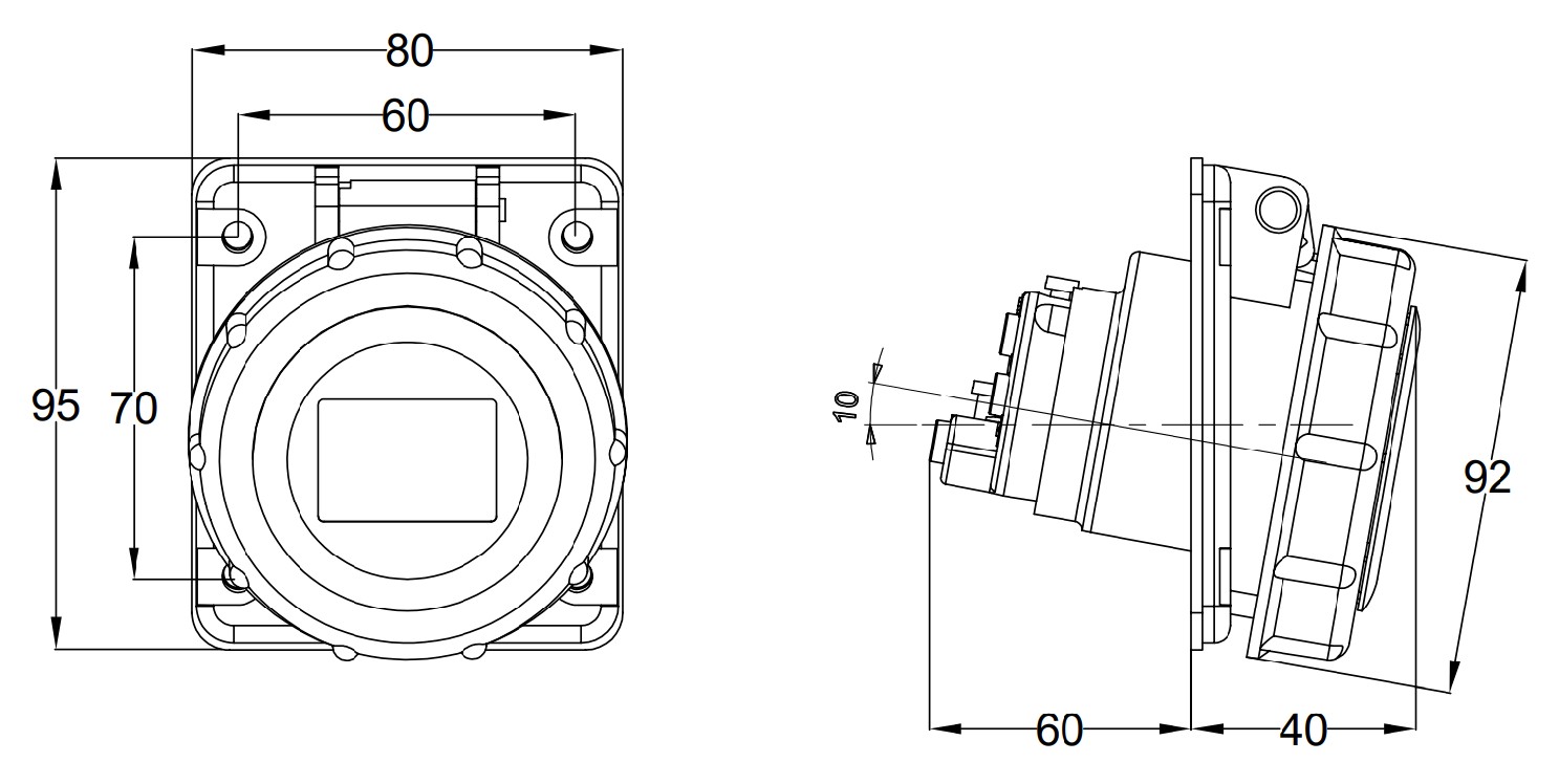 24339 | Base empotrar 3h 32A IP66-67