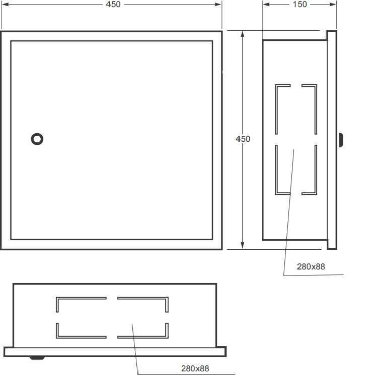 3231-E | Armario ICT secundario de empotrar IP33