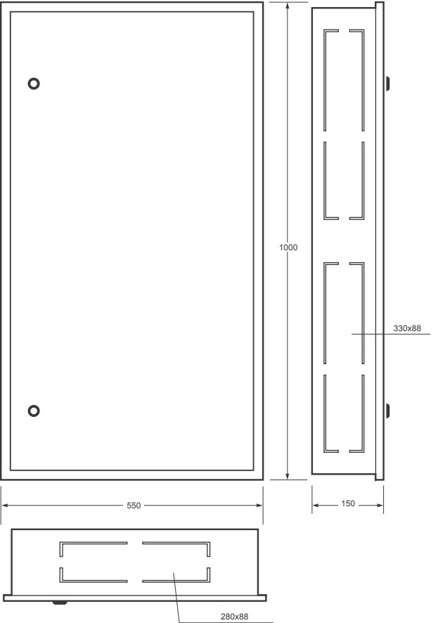 3234-E | Armario ICT secundario de empotrar IP33