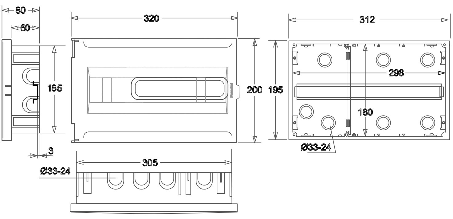3314-FT | Armario de empotrar 12 módulos IP40