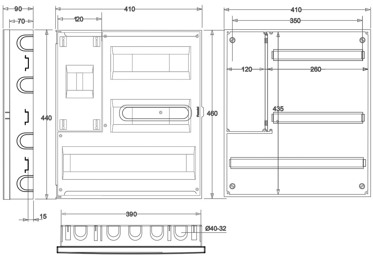3344-PT | Armario de empotrar 4(ICP) + 44 módulos IP40