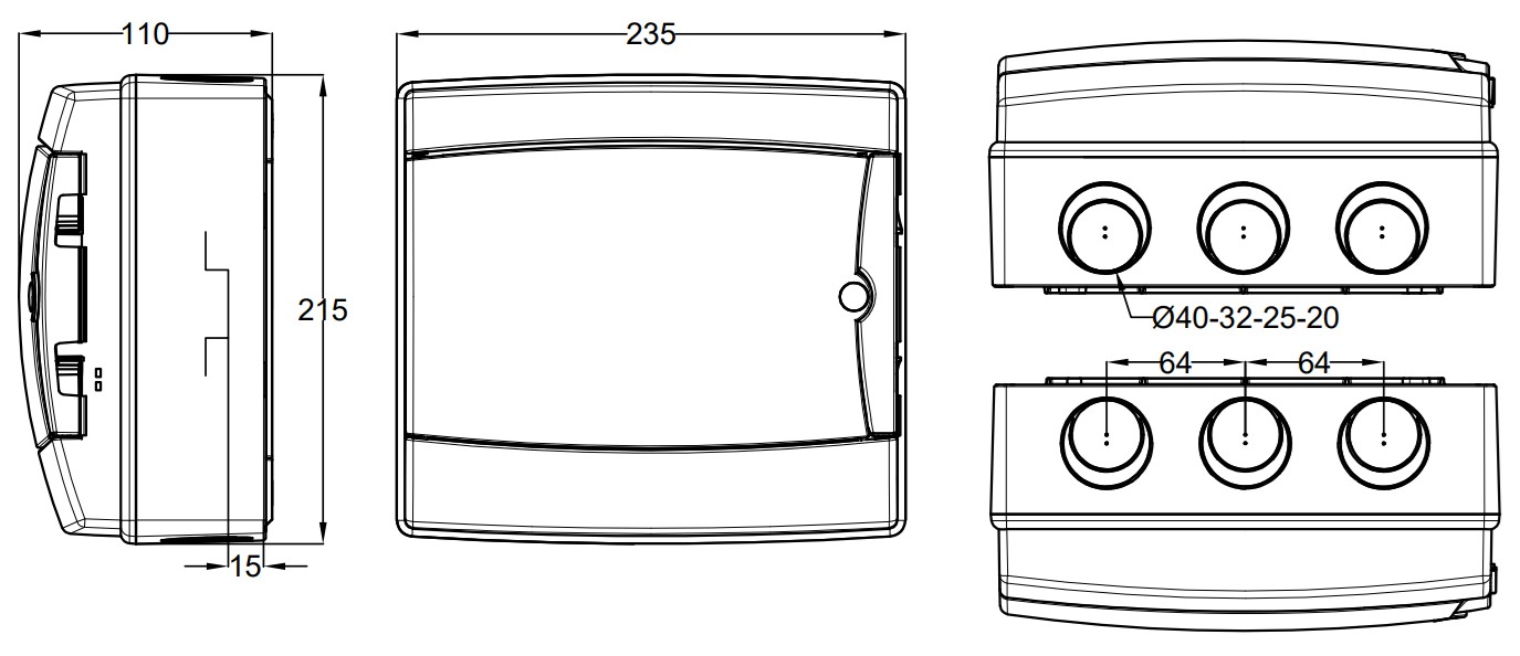 E3SBAC08-FVC116 | E-3lectricsolarbox AC 1P+Nx16A
