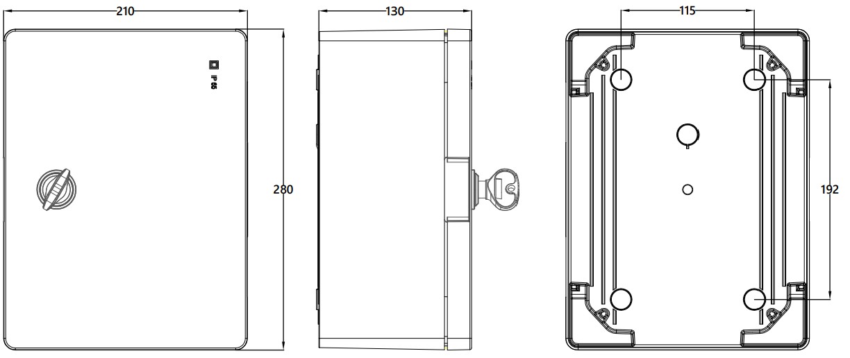 39123 | Armario fijación mural IP65 280x210x130