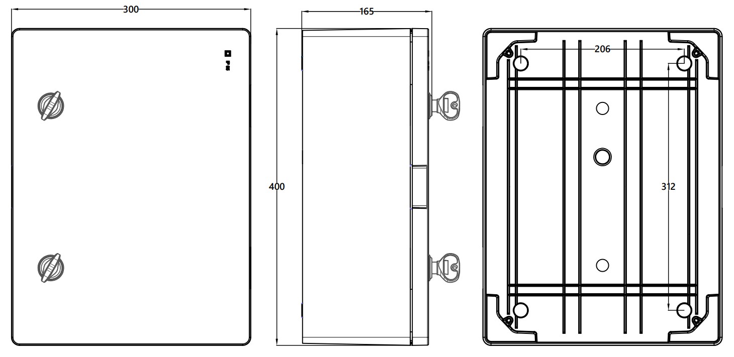 39134-T | Armario fijación mural 400x300x165 IP65