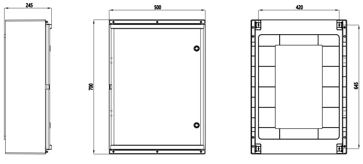 39157 | Armario fijación mural 700x500x245 IP65