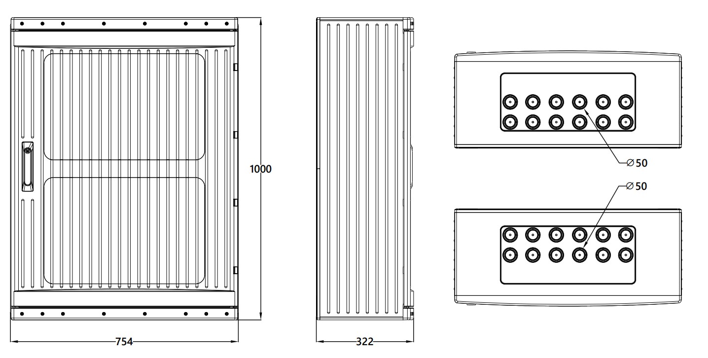 39169 | Armario fijación mural 1000x754x322 IP54