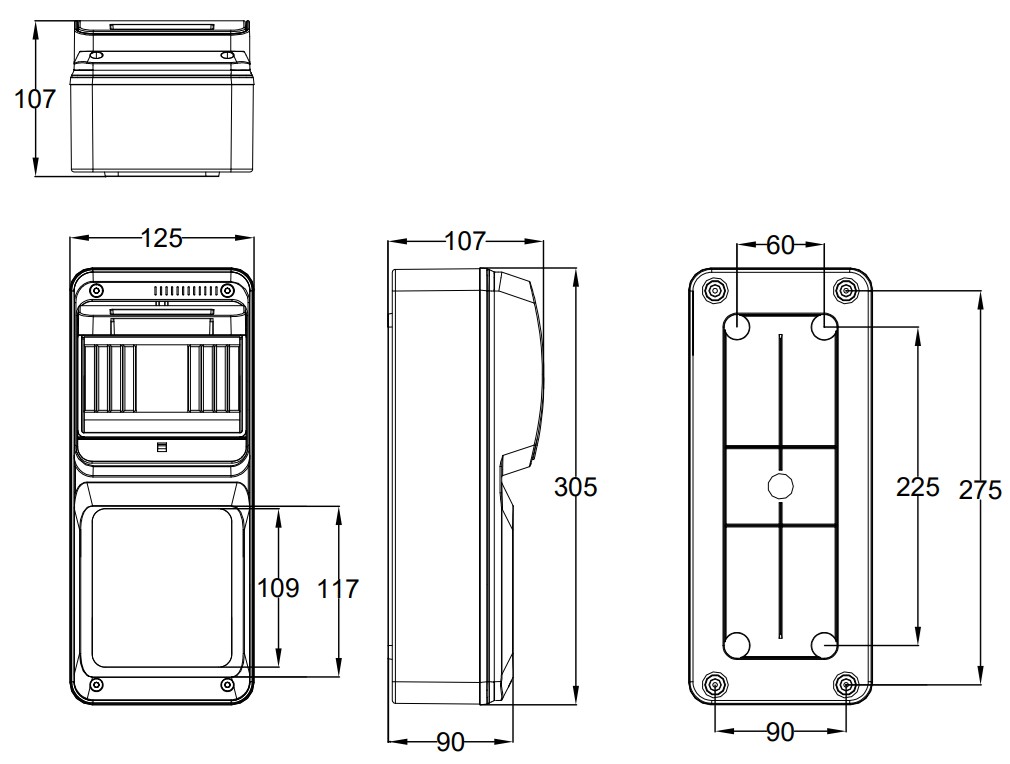 3927 | Envolvente ciega 6 módulos IP65