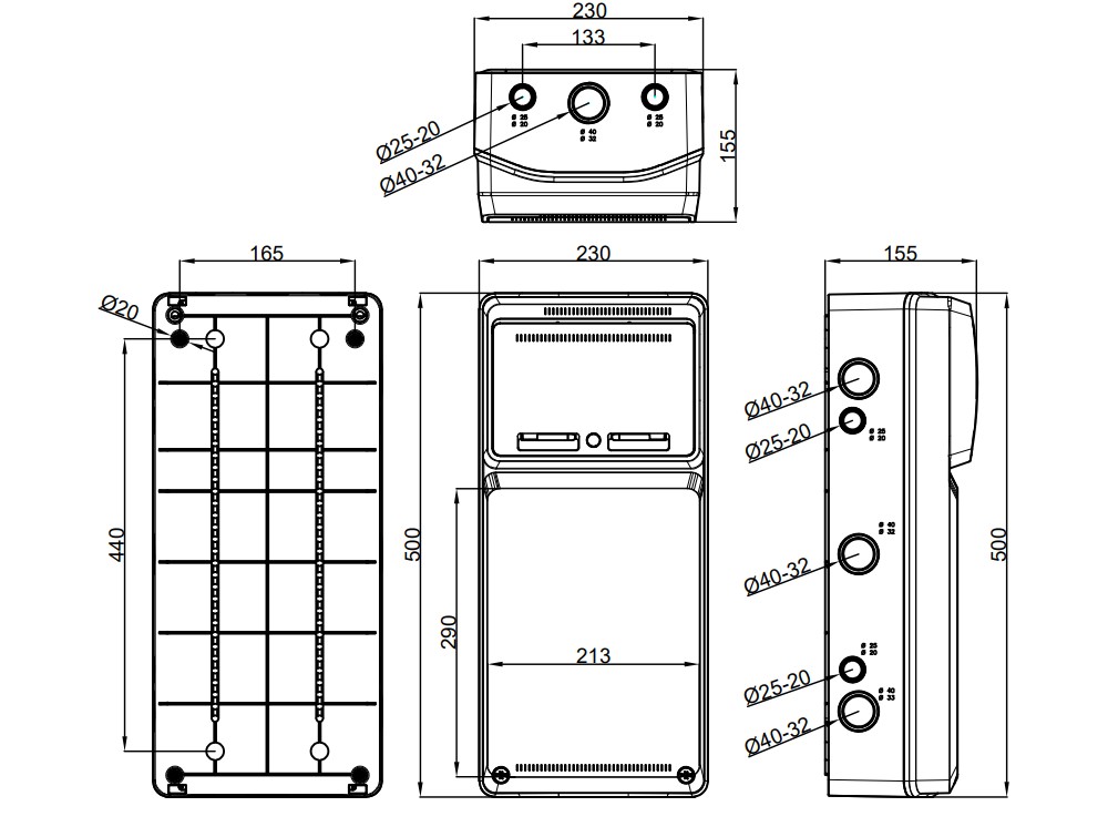 3951 | Envolvente ciega 8 módulos IP65