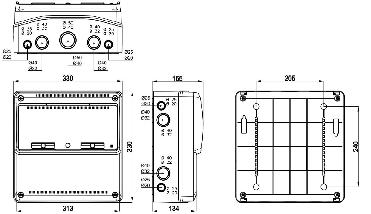 3974 | Envolvente ciega 16 módulos IP65