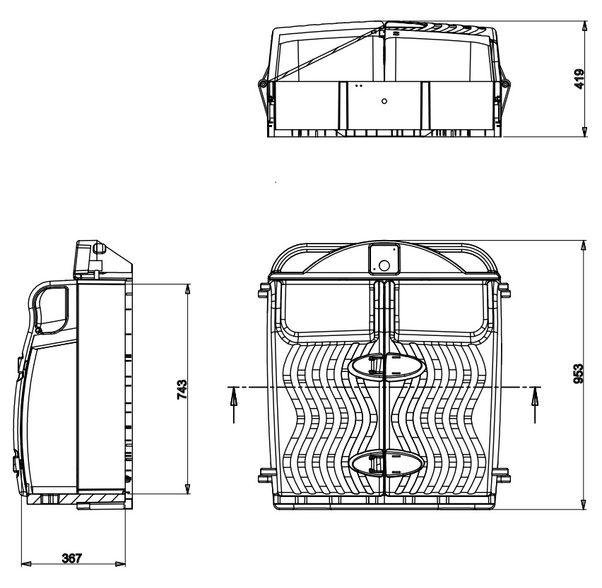 3980 | Armario de obra IP40 953x890x419