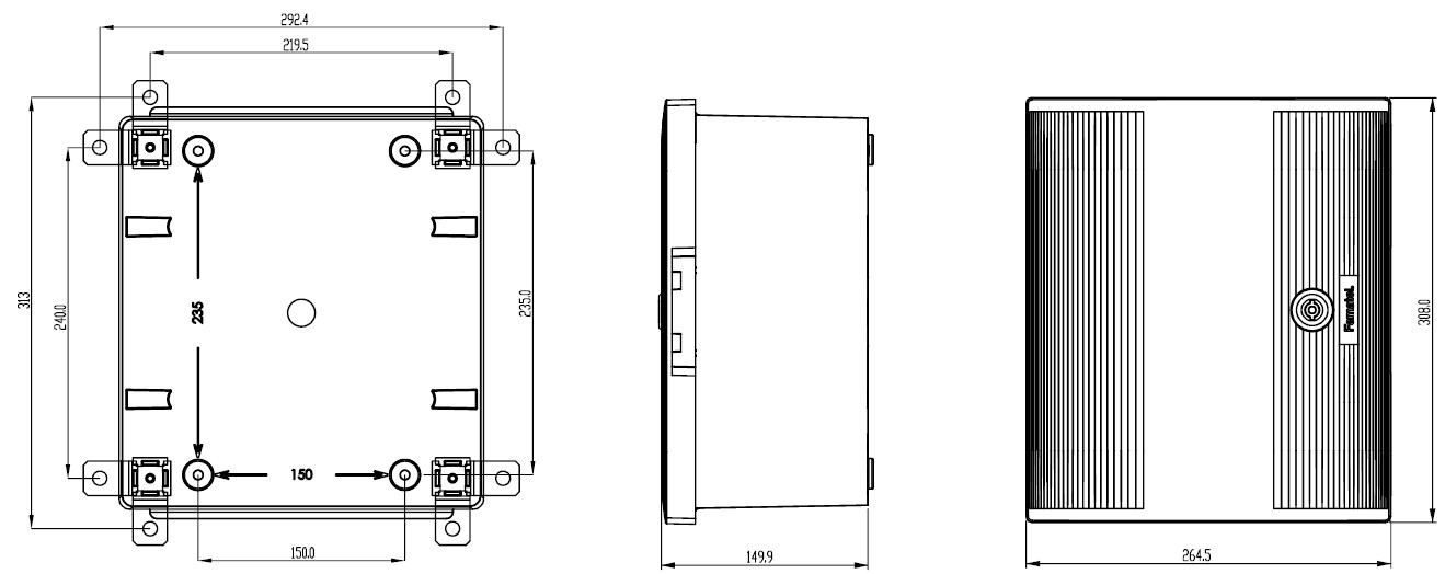 49123 | Armario Mural IP66 308x265x150 Poliéster puerta opaca