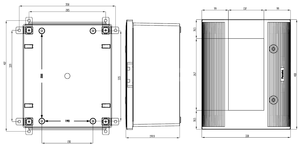 49134-T | Armario Mural 408x330x200 Poliéster puerta transparente