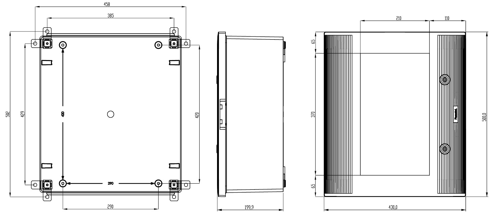 49145-T | Armario Mural 500x430x200 Poliéster puerta transparente