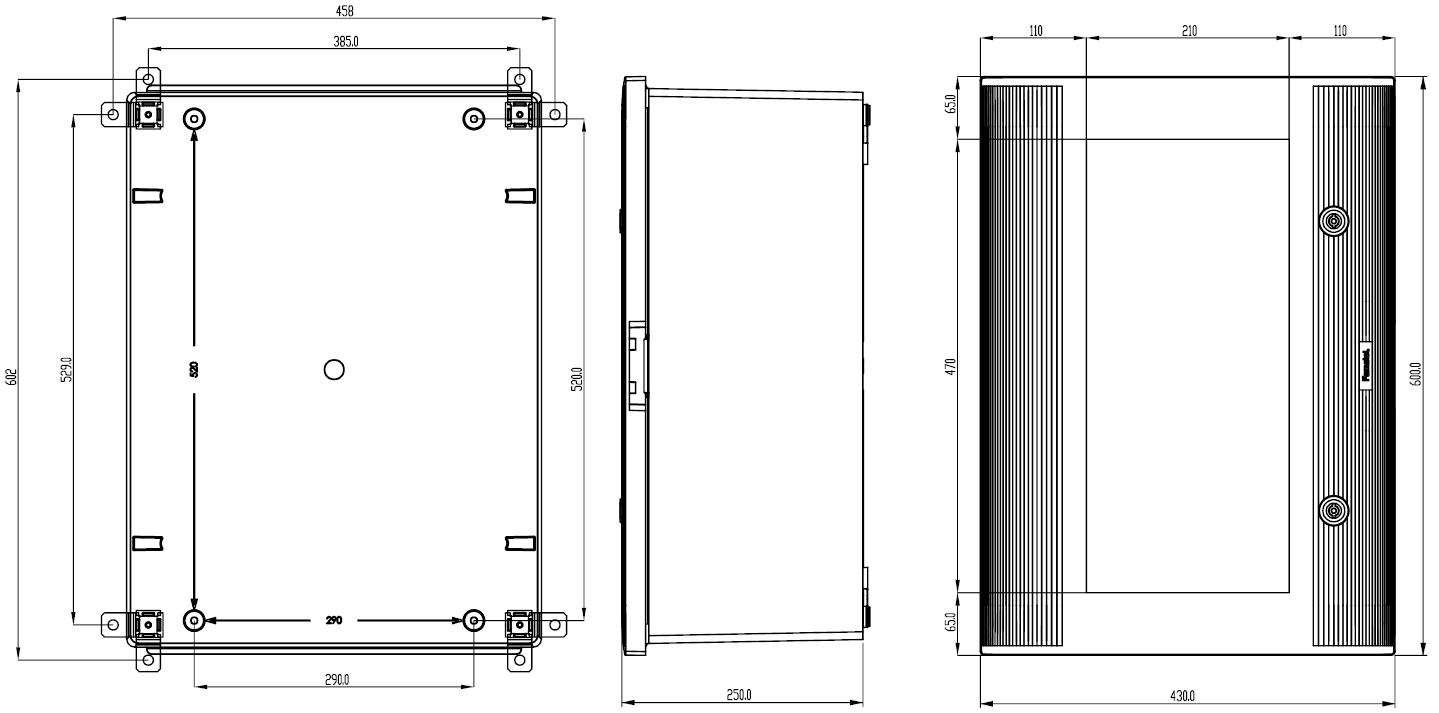 49146-T | Armario Mural 600x430x250 Poliéster puerta transparente