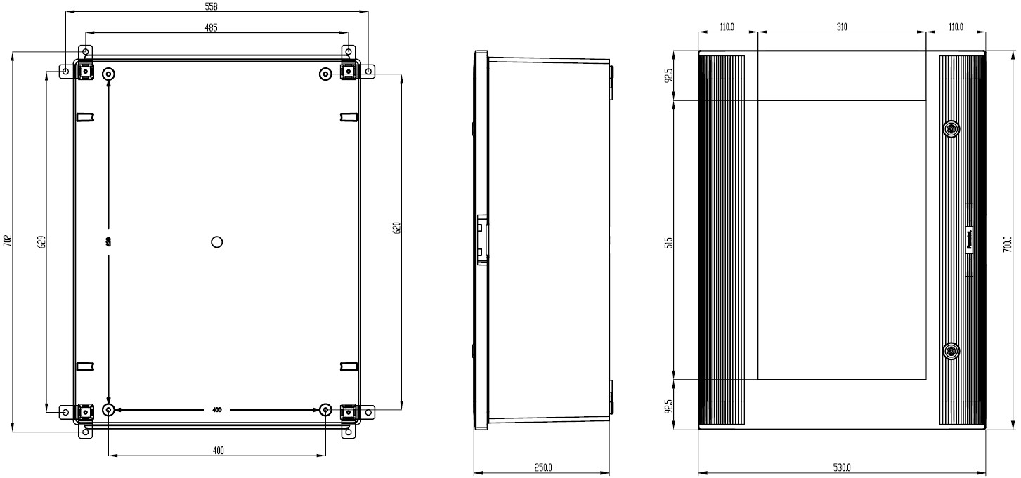 49157-T | Armario Mural 700x530x250 Poliéster puerta transparente
