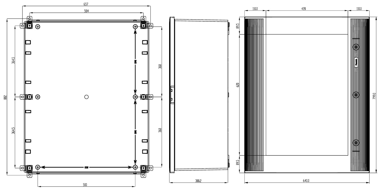49168-T | Armario Mural 800x640x300 Poliéster puerta transparente