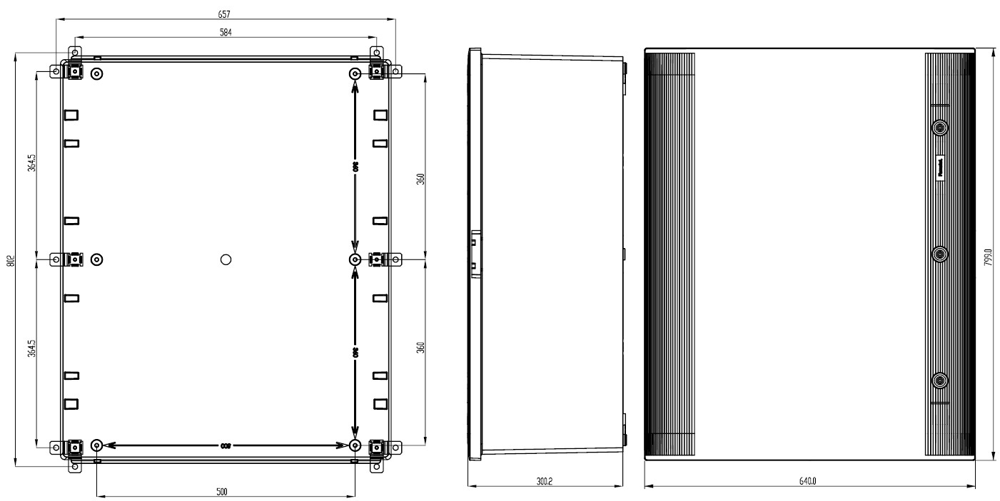 49168-3P | Armario Mural 800x640x300 Poliéster puerta opaca, 3 cierres