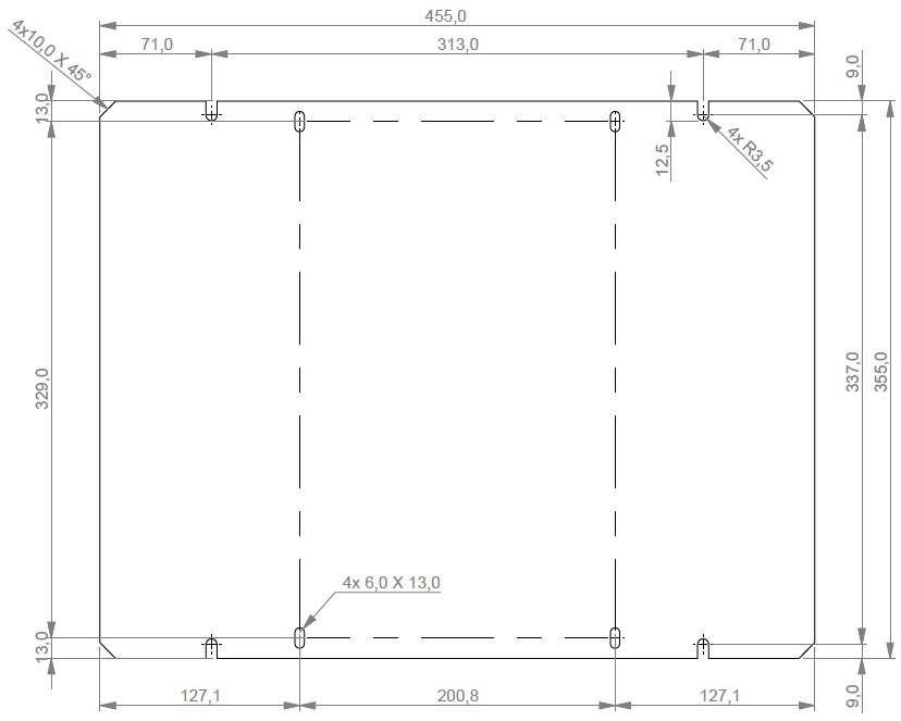PL-49145 | Placa de acero galvanizado para armario 49145