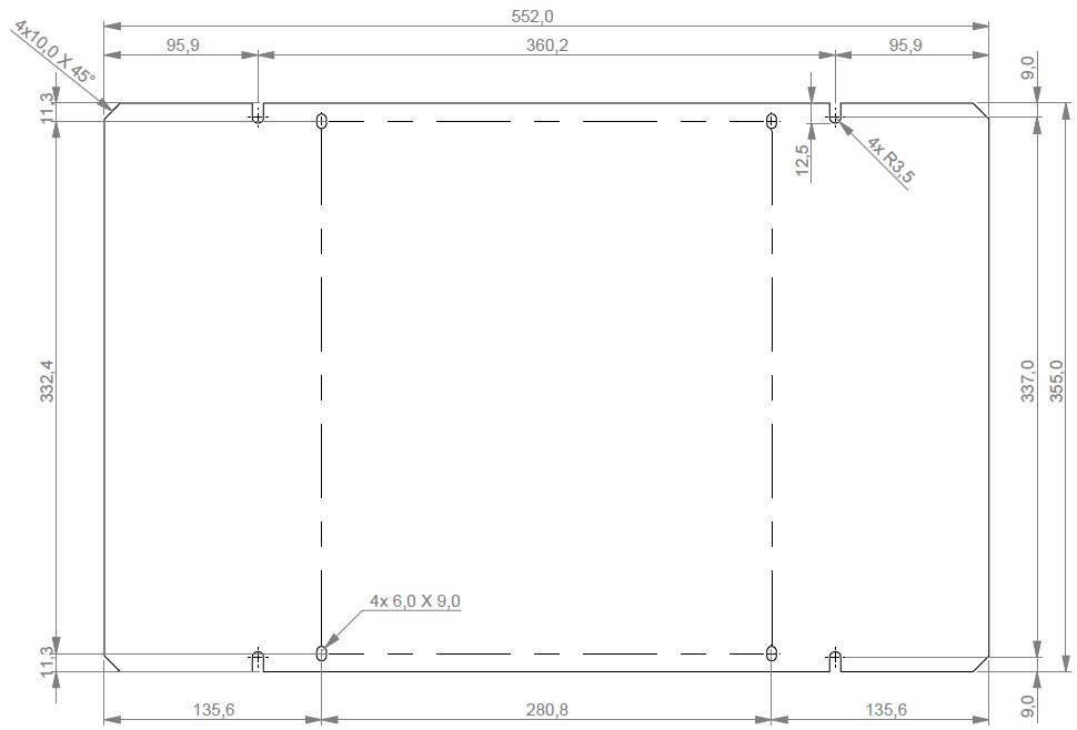 PL-49146 | Placa de acero galvanizado para armario 49146
