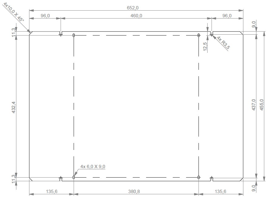 PL-49157 | Placa de acero galvanizado para armario 49157