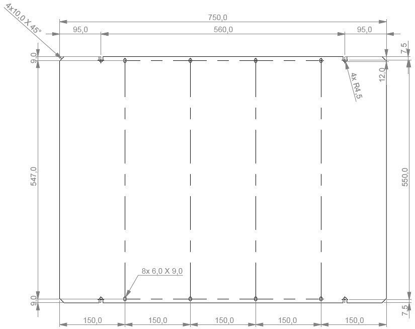 PL-49168 | Placa de acero galvanizado para armario 49168