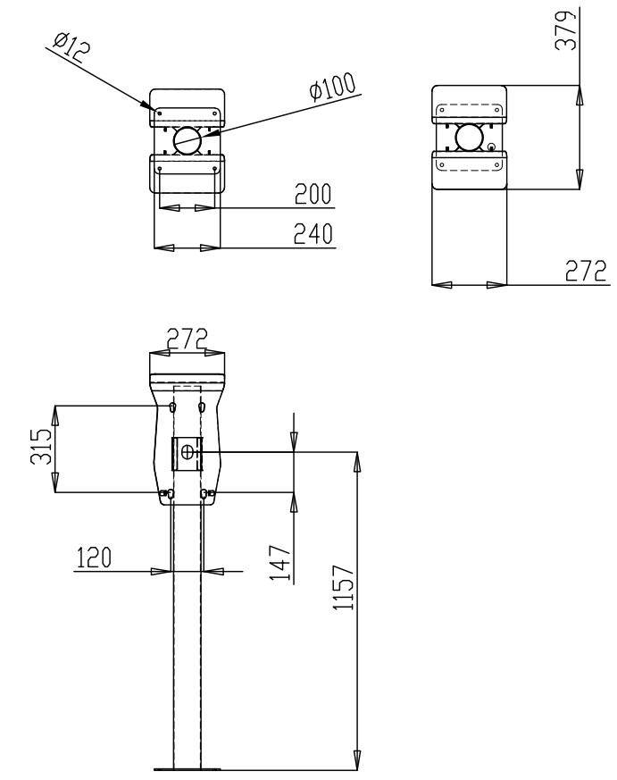 S-96000 | Soporte cargador de vehiculo eléctrico metálico
