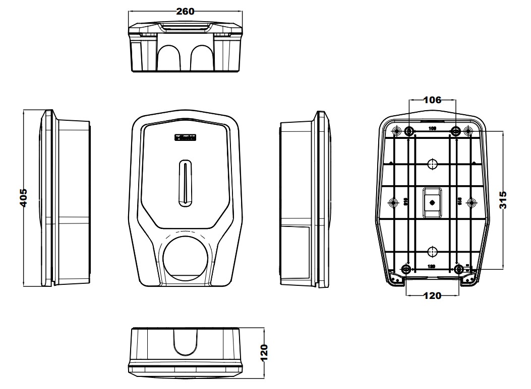 96120 | Cargador de coche eléctrico básico 7,2 kW (1 P -32A) con cable