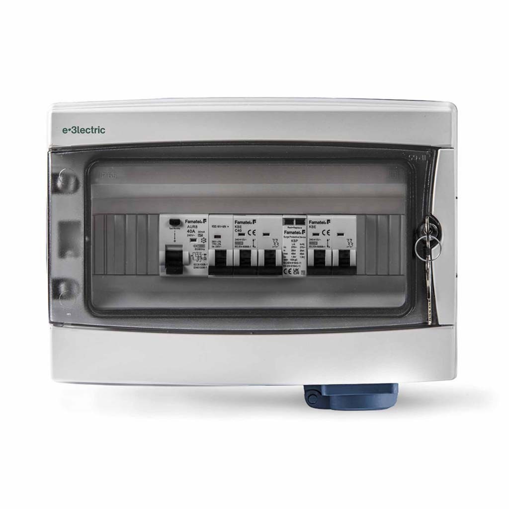 E3W12PB2P32M-R | Caja de protección 2P 32A Caja de protección rearmable