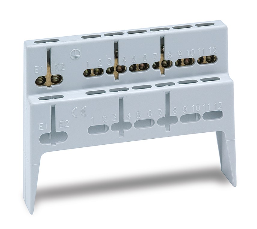 SPTA-12 | Soporte regleta de neutro y tierra + 1 regleta RG-12 (2x16 mm2 + 12x10 mm2) para Acqua y Acqua Combi