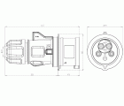 13313 | Clavija móvil inversora de fase 3P+N+T 32A 400V IP44-54