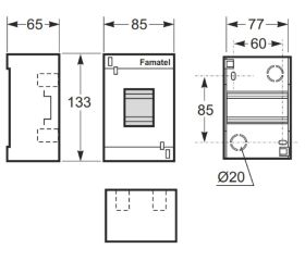 3454 | Armario de superficie 4 módulos IP40