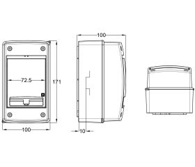3902-T | Armario de superficie 4 módulos 171x100x100 IP65