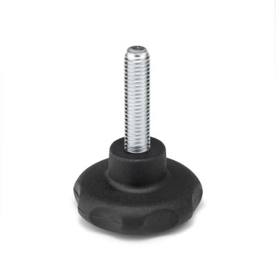 Pomo con espiga  Ø 60 (M 10x37) / negro