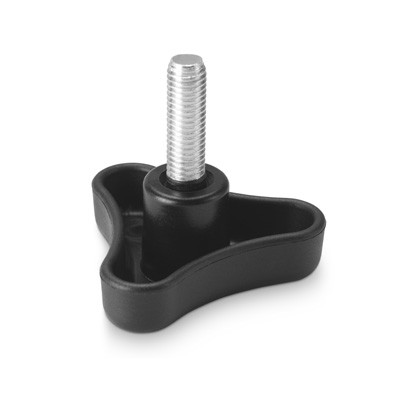 Pomo triangular con espiga Ø 70(M10x33) / negro