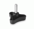 Pomo triangular con espiga Ø 70(M10x33) / negro